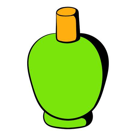 Green cosmetic bottle icon, icon cartoonのイラスト素材