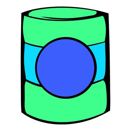 Green plastic jar icon, icon cartoonのイラスト素材