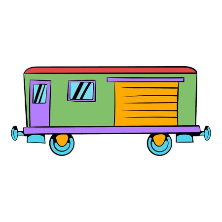 Railroad carriage icon, icon cartoonのイラスト素材