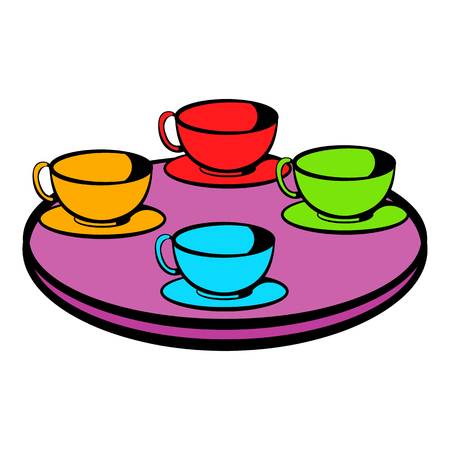 Coffee-cup carousel icon, icon cartoonのイラスト素材