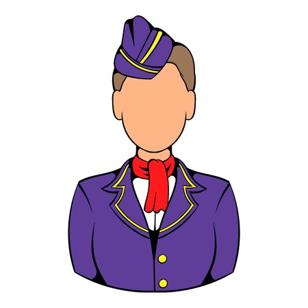 Stewardess icon in icon cartoonのイラスト素材