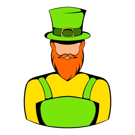 Irish leprechaun icon, icon cartoonのイラスト素材