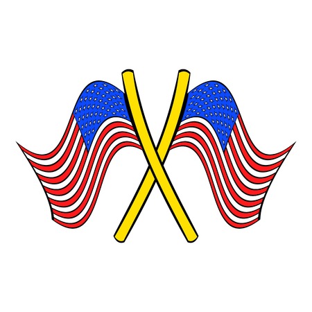 American flags icon cartoon.のイラスト素材