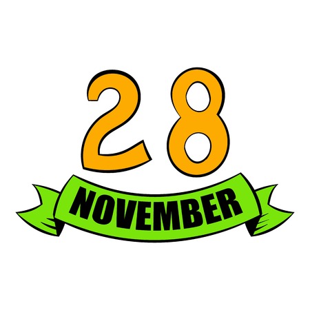 28 november date icon cartoonのイラスト素材