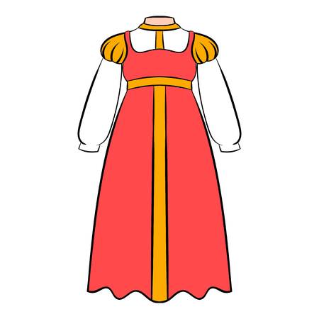 Russian national sarafan icon cartoonのイラスト素材