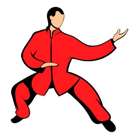 Wushu fighter icon cartoonのイラスト素材