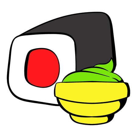 Sushi roll icon cartoonのイラスト素材