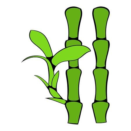 Green bamboo stem icon cartoonのイラスト素材