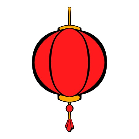 Red chinese lantern icon cartoonのイラスト素材