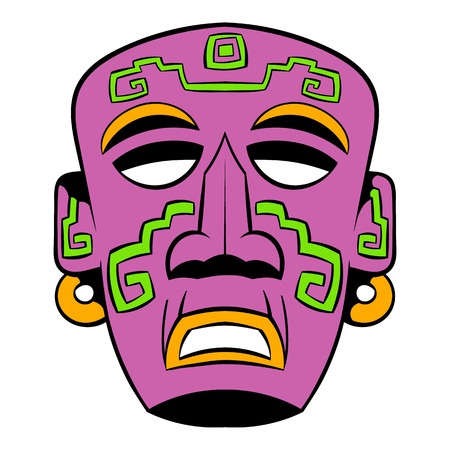 Tribal mask icon cartoonのイラスト素材
