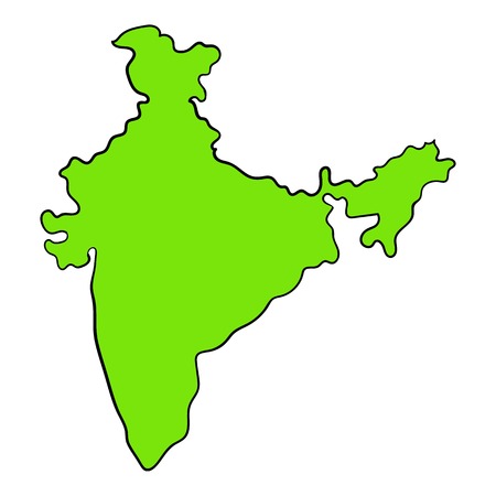 Map of India icon cartoonのイラスト素材