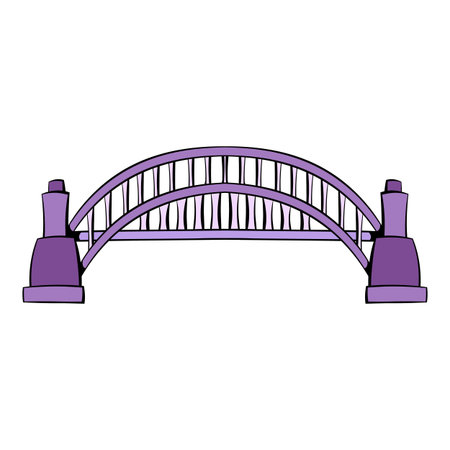 Sydney Harbour Bridge icon cartoonのイラスト素材