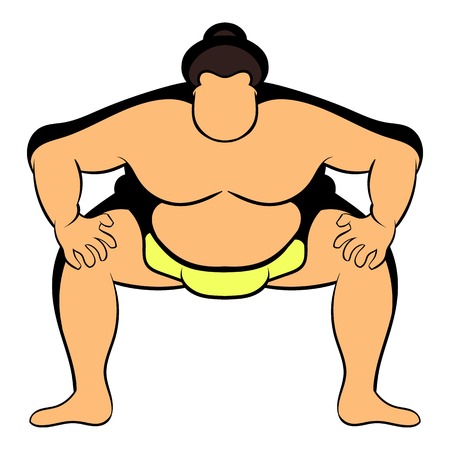 Sumo wrestler icon cartoonのイラスト素材