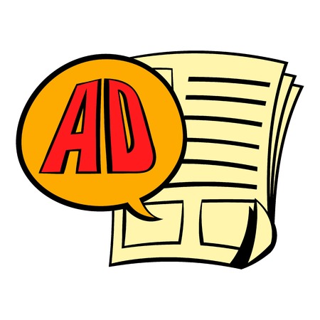 Newspaper with space for advertisement iconのイラスト素材