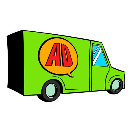 Sign for advertising on a truck icon cartoonのイラスト素材