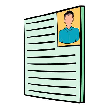 Curriculum vitae with photo icon cartoonのイラスト素材