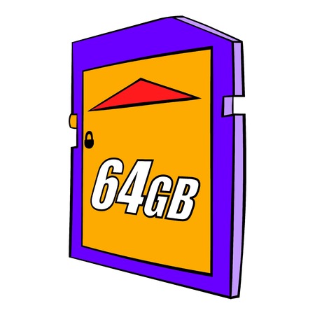 64 GB SD memory card icon cartoonのイラスト素材