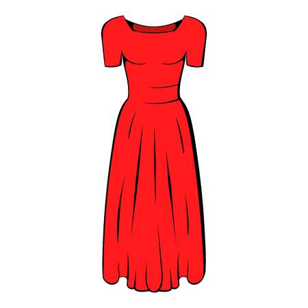 Womens red dress icon cartoonのイラスト素材