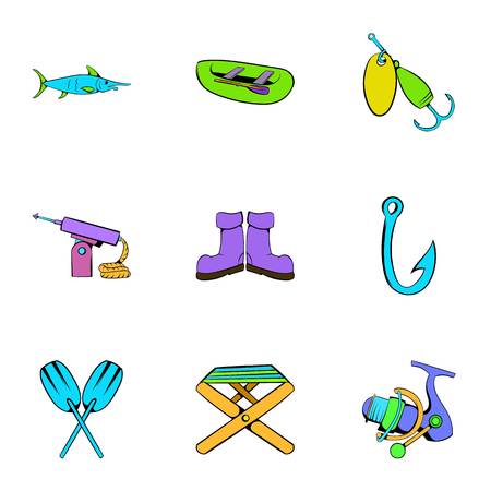 Spica icons set, cartoon styleのイラスト素材