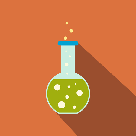 Flask with liquid flat iconの写真素材