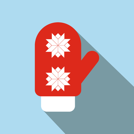 Red santa mitten flat iconの写真素材