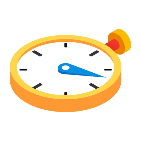 Stopwatch 3d isometric icon isolated on a white backgroundの写真素材