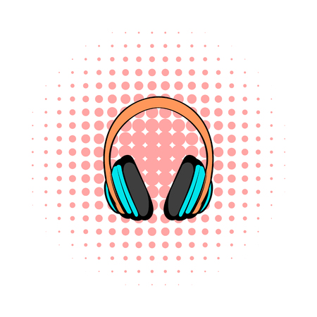 Big headphones comics iconの写真素材