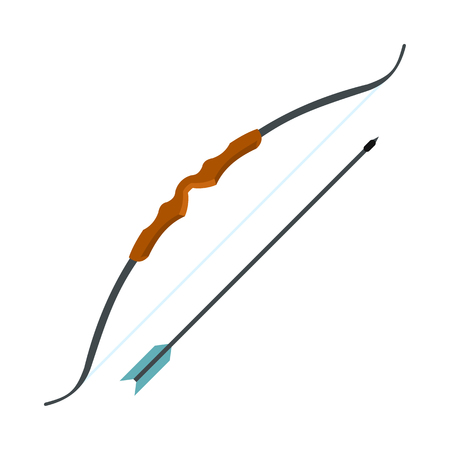 Bow and arrow flat icon isolated on white backgroundの写真素材