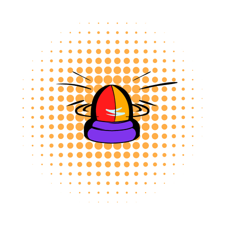 Police flasher icon in comics style on a white backgroundの写真素材