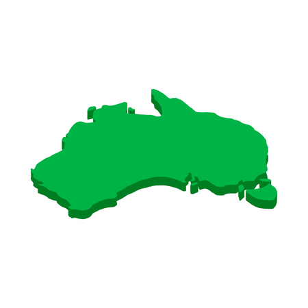 Australia map icon in isometric 3d style on a white backgroundの写真素材
