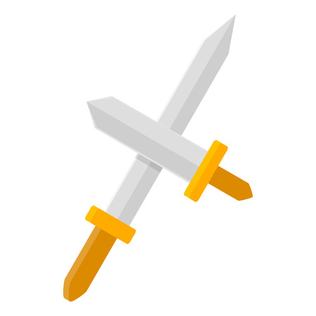 Two swords icon, isometric 3d styleの写真素材