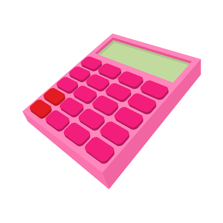 Pink calculator icon, cartoon styleの写真素材
