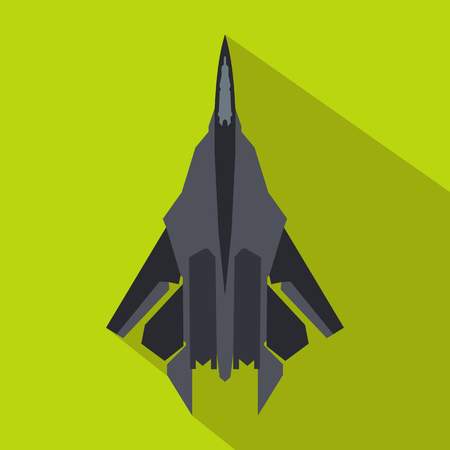Fighter jet icon in flat styleの写真素材