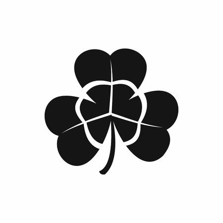 Three leaf clover icon, black simple styleの写真素材