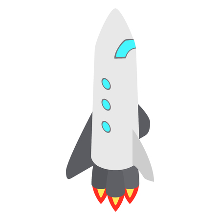 Grey rocket with three portholes iconの写真素材