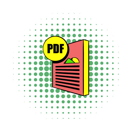 PDF file icon in comics styleの写真素材