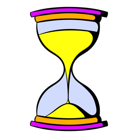 Hourglass icon in cartoon style isolated illustration