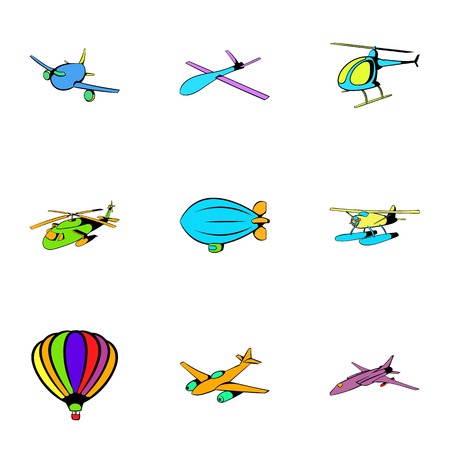 Transport icons set. Cartoon illustration of 9 transport icons for webの写真素材