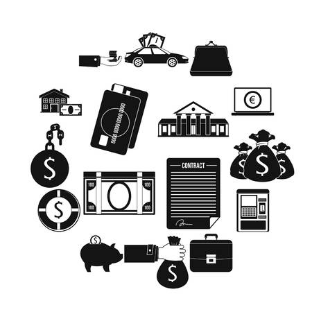 Credit set icons in simple style for any designのイラスト素材