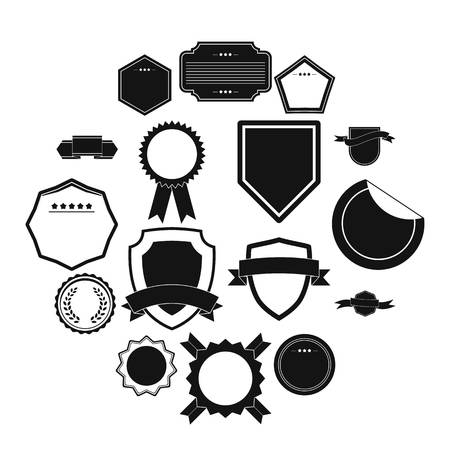 Badges icons set in simple style for any designのイラスト素材