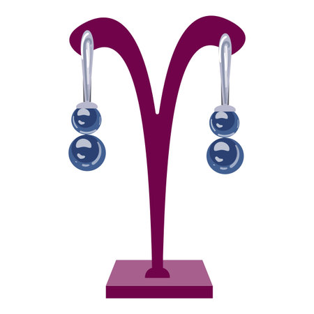 Stand for jewelery icon cartoon vector. Wedding earrings. Indian chainのイラスト素材