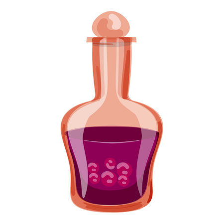 Liquid bottle icon cartoon vector. Oil dropper. Premium cosmeticのイラスト素材