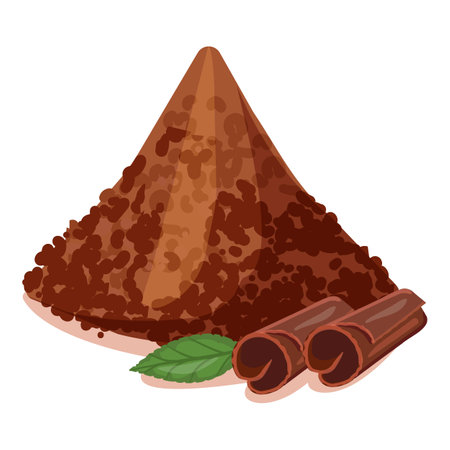 Cocoa powder icon cartoon vector. Chocolate tree. Nut seedのイラスト素材