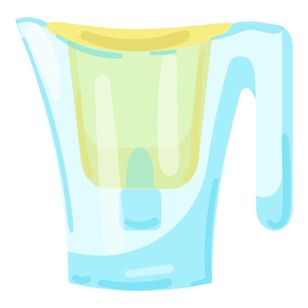 Water filter icon cartoon vector. Purification system. Home jugのイラスト素材