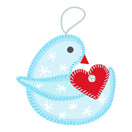 Bird Christmas tree toy icon cartoon vector. Winter decoration. Cute decorのイラスト素材