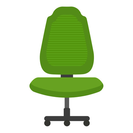 Green desk chair icon cartoon vector. Office front. View businessのイラスト素材