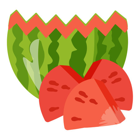 Water fruit icon cartoon vector. Tropical juicy. Food pieceのイラスト素材