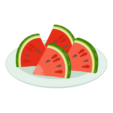 Cut watermelon icon cartoon vector. Slice fruit. Summer foodのイラスト素材