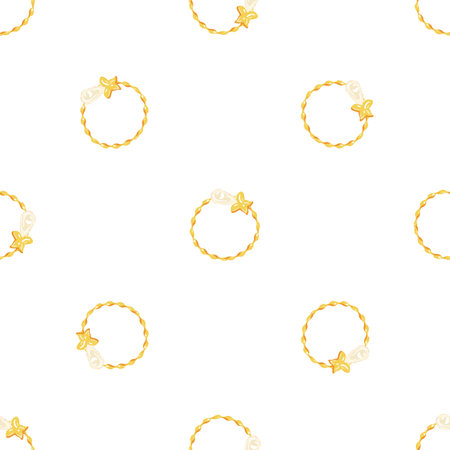 Leaf golden ring pattern seamless background texture repeat wallpaper geometric vectorのイラスト素材