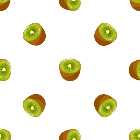 Half kiwi pattern seamless background texture repeat wallpaper geometric vectorのイラスト素材